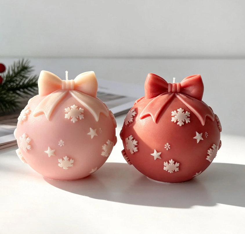Lyba Moulds Christmas Ball Bow Tie Candle Silicone Mould