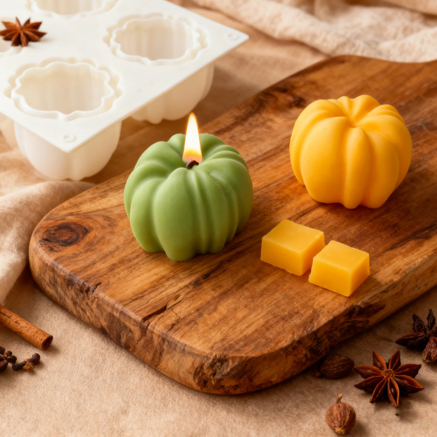 Bakewareind 3D Pumpkin Entremet Cake Candle Silicone Mould, 6 Cavity