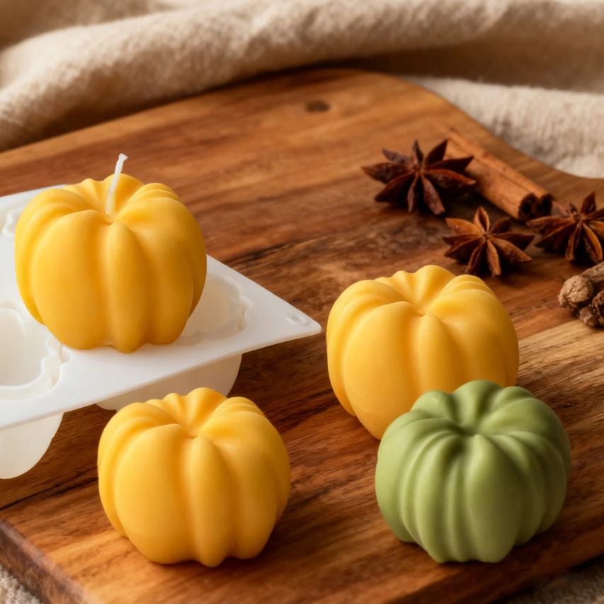 Bakewareind 3D Pumpkin Entremet Cake Candle Silicone Mould, 6 Cavity