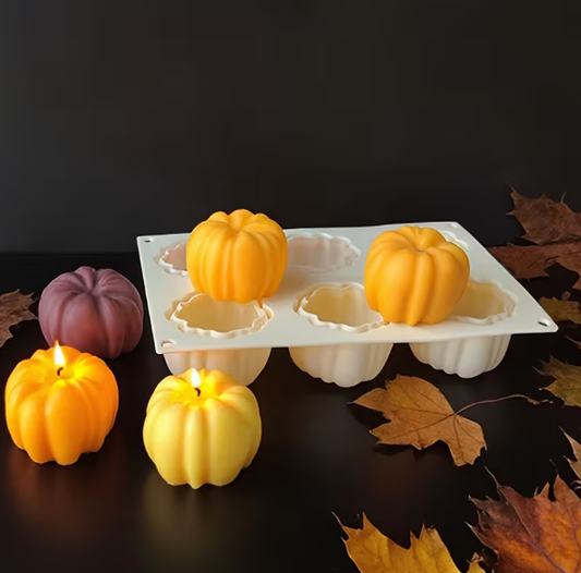Bakewareind 3D Pumpkin Entremet Cake Candle Silicone Mould, 6 Cavity