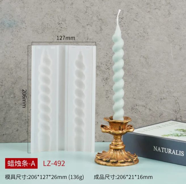Lyba Moulds Spiral Tall Taper Pillar Candle Silicone Mould