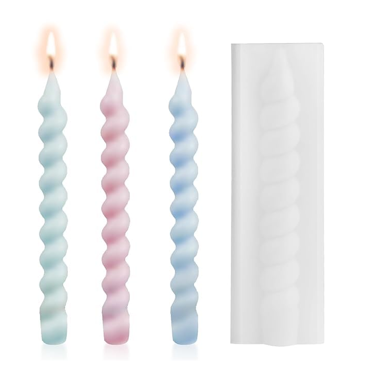 Lyba Moulds Spiral Tall Taper Pillar Candle Silicone Mould