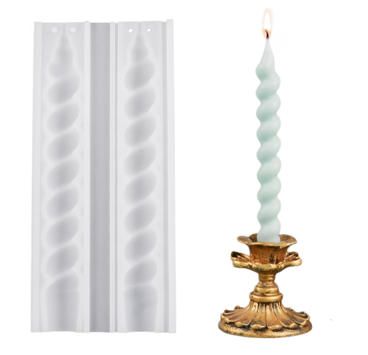 Lyba Moulds Spiral Tall Taper Pillar Candle Silicone Mould
