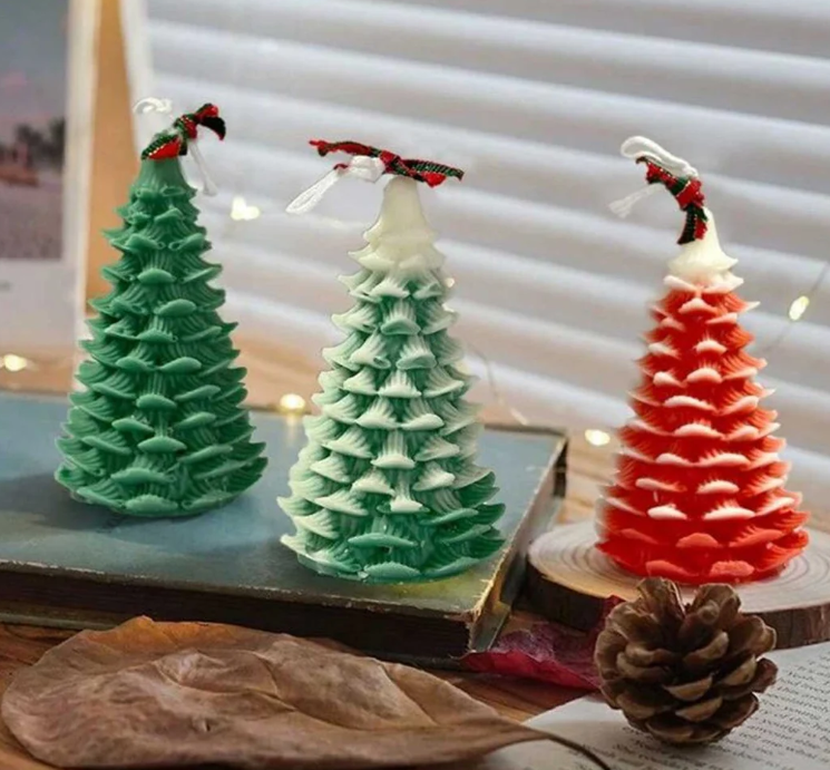 Lyba Moulds 3D Layered Pine Christmas Tree Candle Silicone Mould