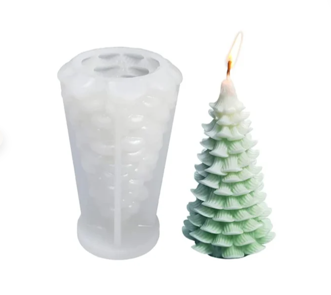 Lyba Moulds 3D Layered Pine Christmas Tree Candle Silicone Mould