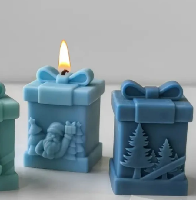 Lyba Moulds 3D Christmas Gift Box Silicone Candle Mould