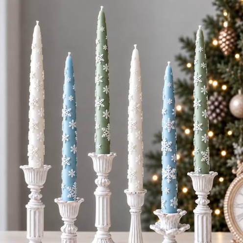 Lyba Moulds Snowflake Taper Pillar Candle Silicone Mould