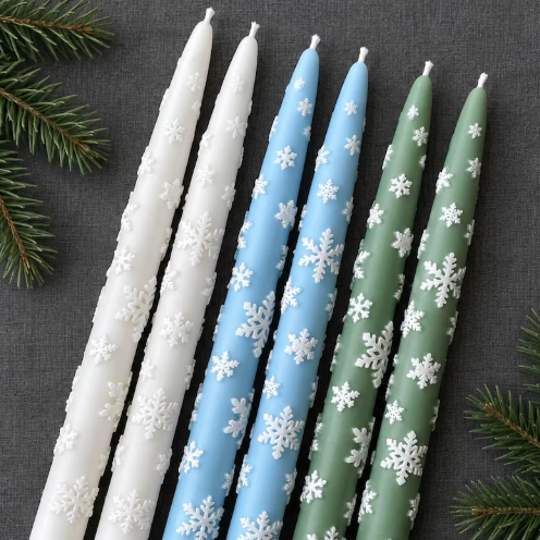 Lyba Moulds Snowflake Taper Pillar Candle Silicone Mould