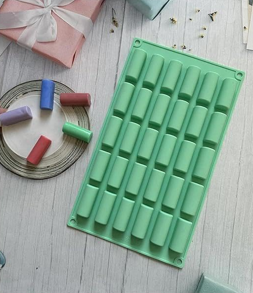 Bakewareind Mini Cylinder Chocolate Silicone Mould, 30 Cavity