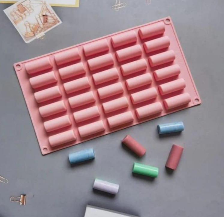 Bakewareind Mini Cylinder Chocolate Silicone Mould, 30 Cavity