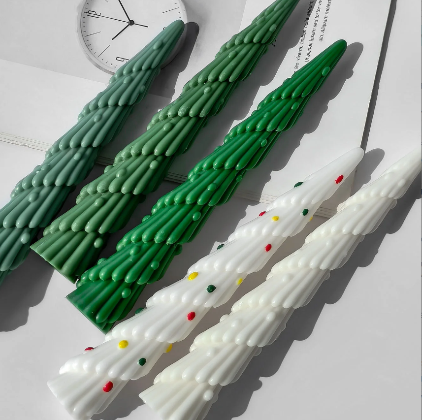 Lyba Moulds Christmas Tree Taper Pillar Silicone Candle Mould