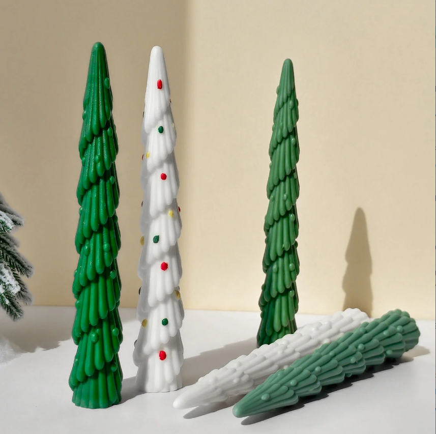 Lyba Moulds Christmas Tree Taper Pillar Silicone Candle Mould