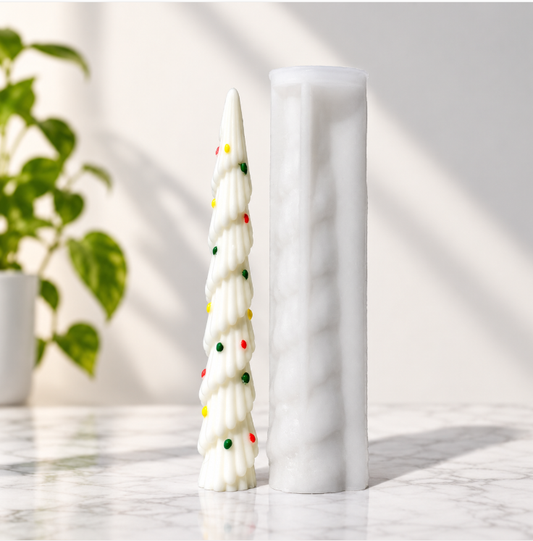 Lyba Moulds Christmas Tree Taper Pillar Silicone Candle Mould