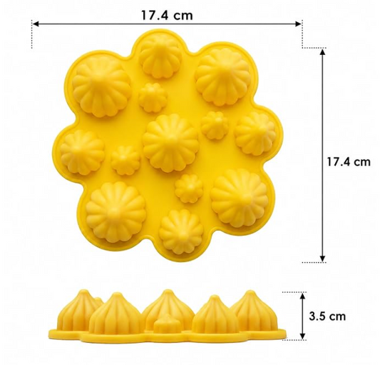 Bakewareind 3D Modak Silicone Chocolate Mould, 13 Cavity