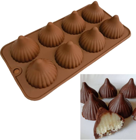 Bakewareind 3D Modak Silicone Chocolate Mould, 8 Cavity