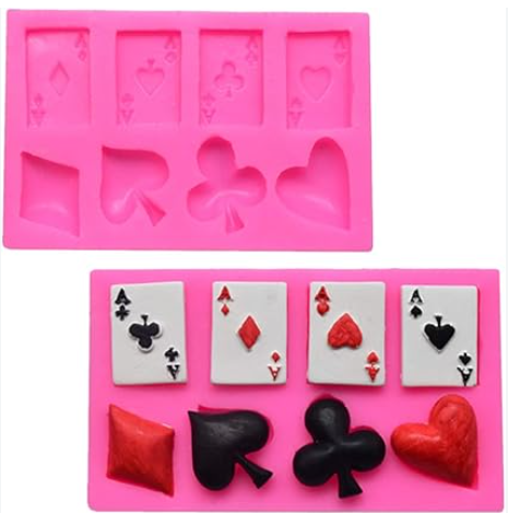Bakewareind Poker Playing Card Theme Fondant Chocolate Silicone Mould
