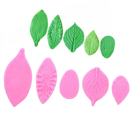 Bakewareind Leaf Veiner Silicone Mould Assorted, 5 Designs