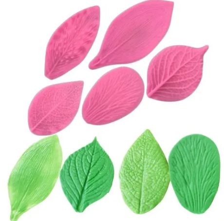 Bakewareind Leaf Veiner Silicone Mould Assorted, 5 Designs