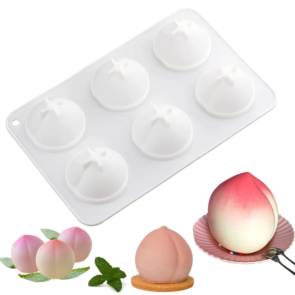 Bakewareindia Peach Fruit Mousse Entremet Cake Silicone Mould , 6cavity
