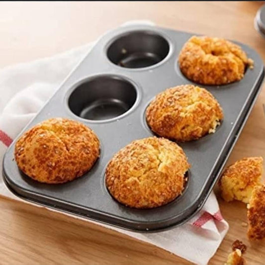 Bakewareind Nonstick Muffin Tray Pan for Cupcakes, 6 Cavity