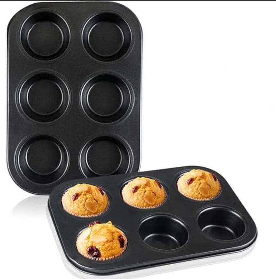Bakewareind Nonstick Muffin Tray Pan for Cupcakes, 6 Cavity