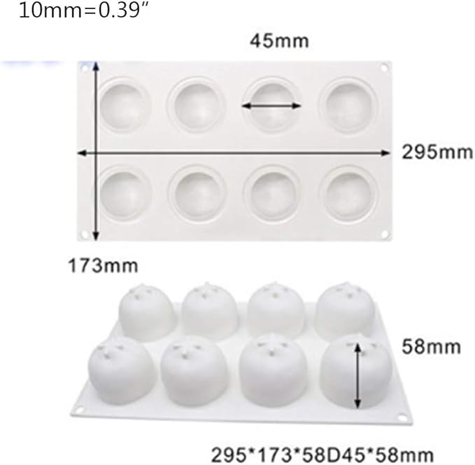 Bakewareind 3D Orange Mousse Silicone Chocolate Mould, 8 Cavity