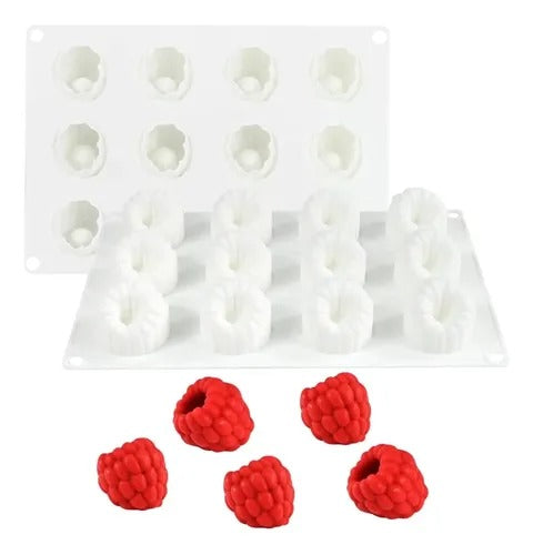 Bakewareind 3D Raspberry Mousse Silicone Chocolate Mould, 12 Cavity