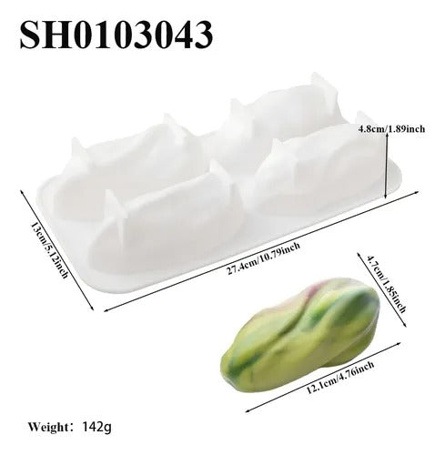 Bakewareind Pistachio Mousse Silicone Chocolate Mould, 4 Cavity