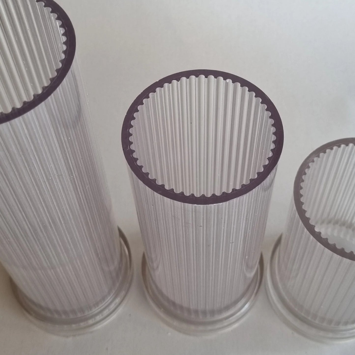 Lyba Mould Vertical Striped Cylindrical Polycarbonate Candle Mould (select Size)