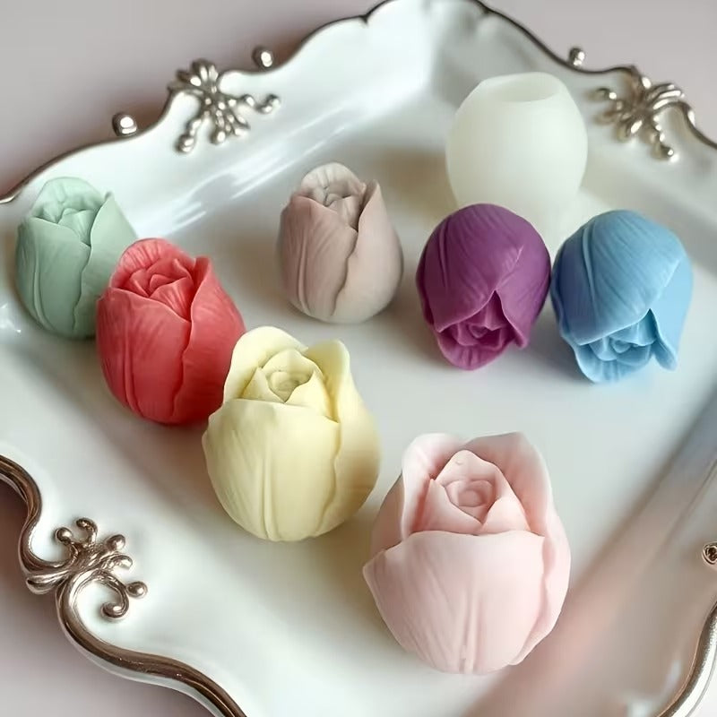 Lyba Moulds Floral Tulip Flower Silicone Mould, 3pcs