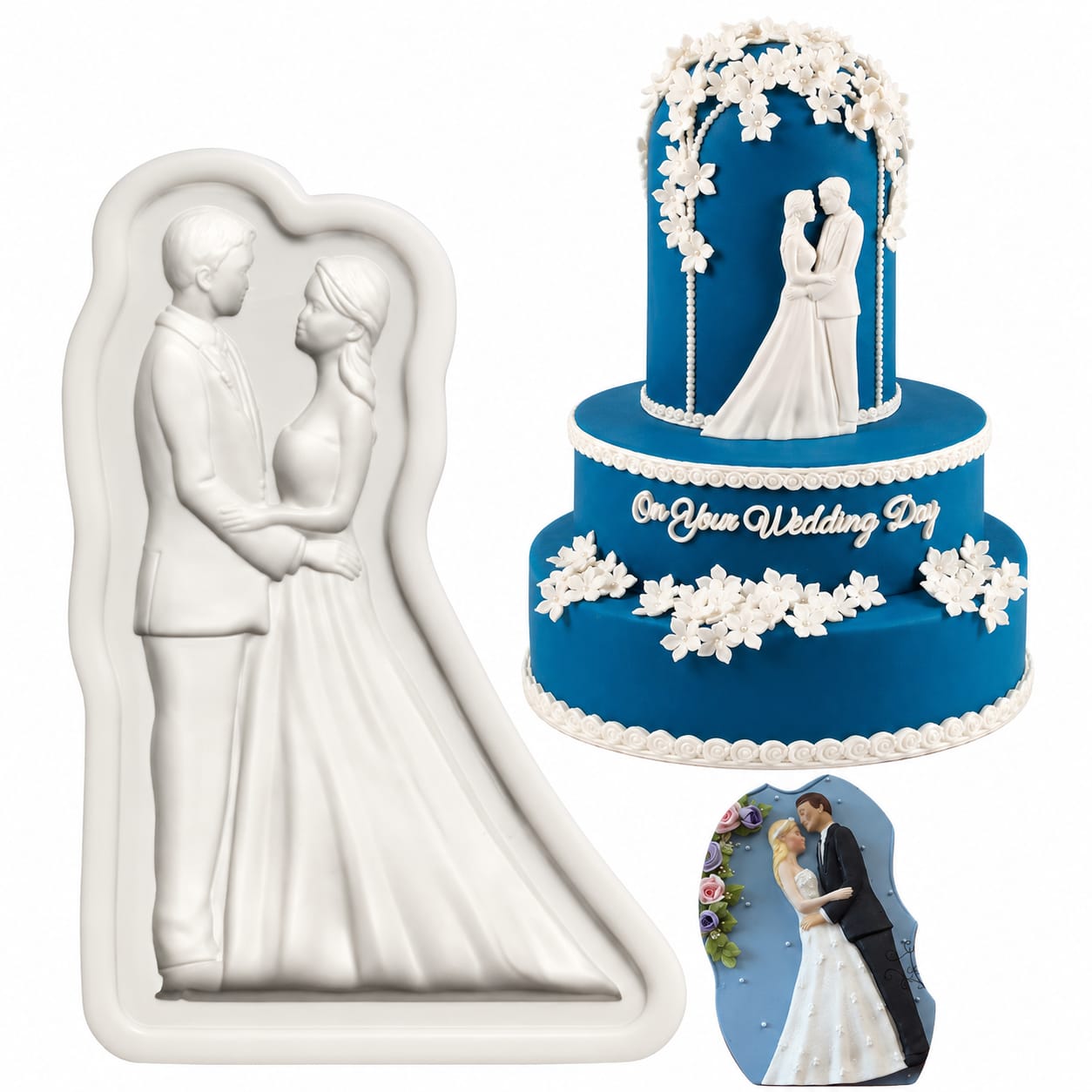 Bakewareind Wedding Couple Chocolate & Fondant Silicone Mould