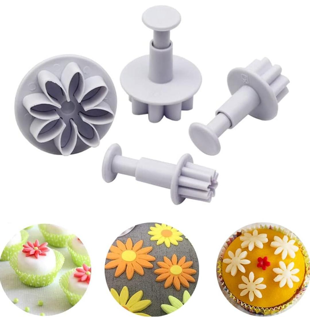 Bakewareind Daisy plunger cookie cutter 4pcs set