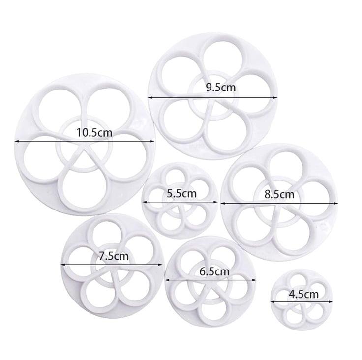 Bakewareind Rose Flower Petal Fondant Cutter Set, 6 pcs