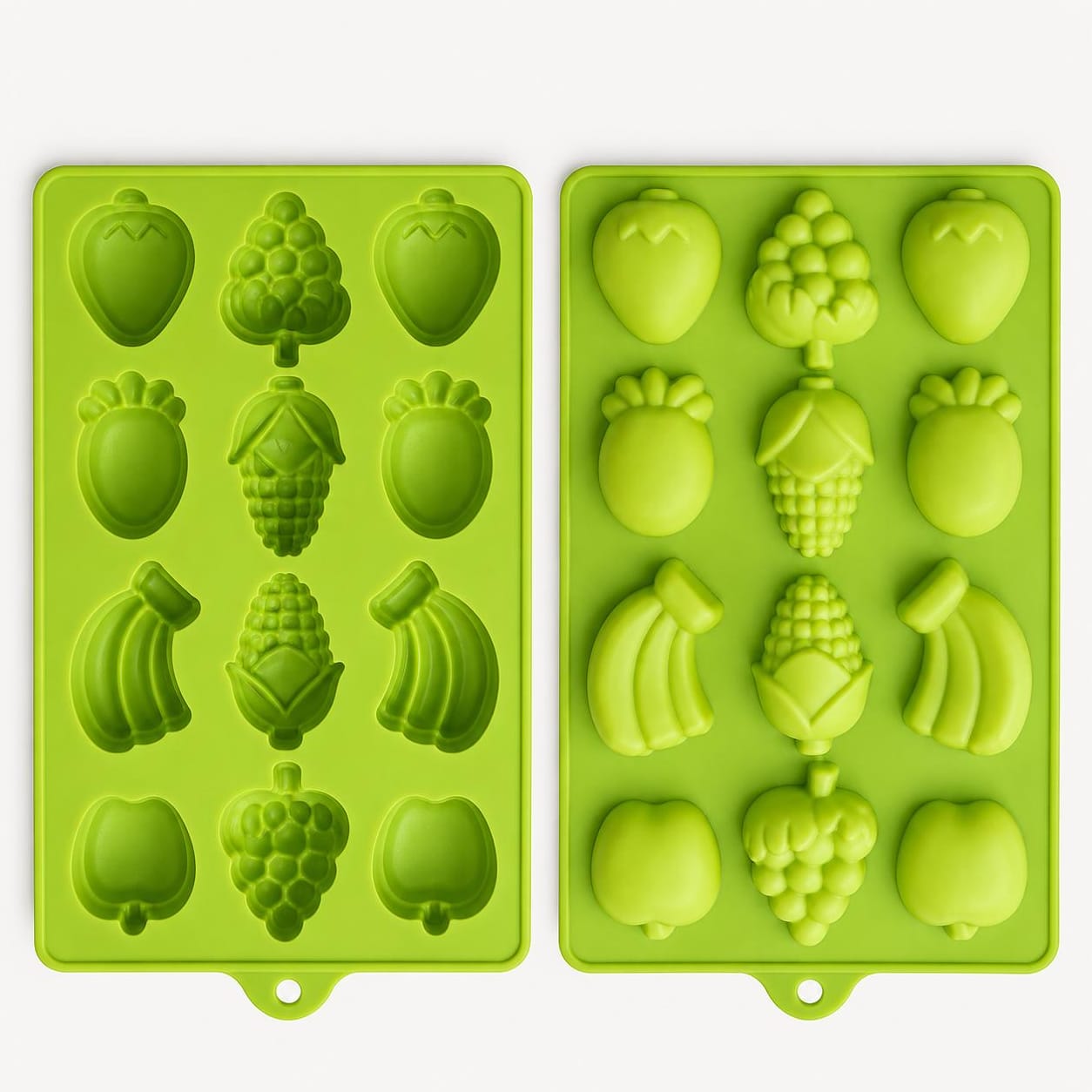 Bakewareind 3D Fruit Assorted Apple Banana Grapes Corn and Strawberry  Chocolate Silicone Mould