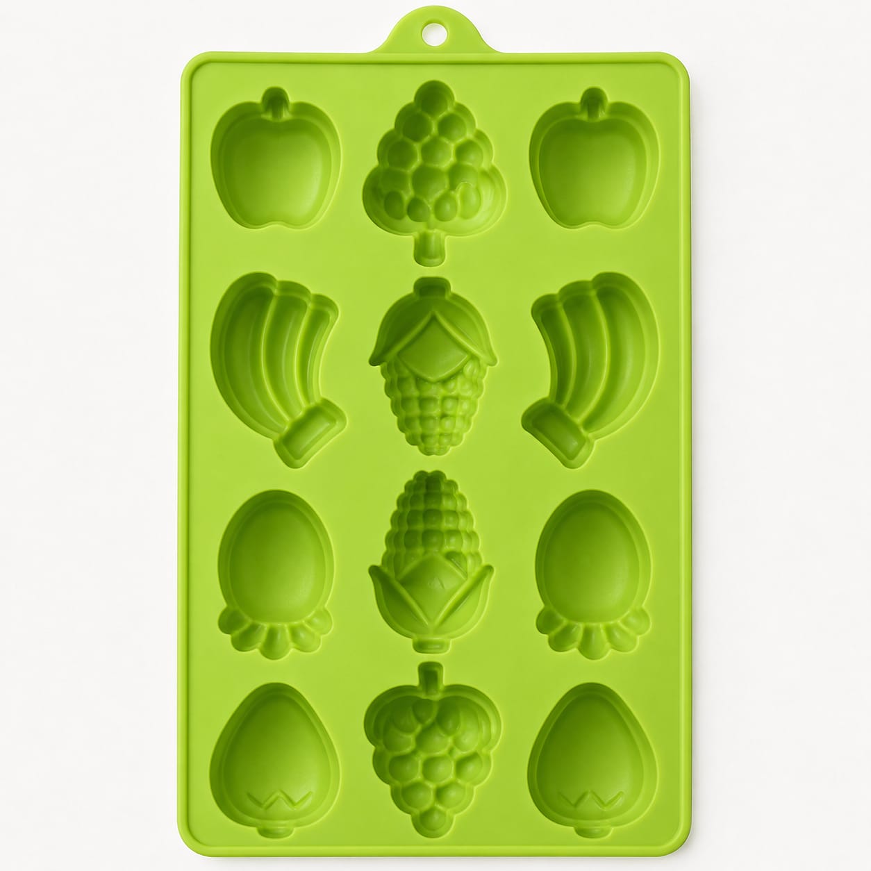 Bakewareind 3D Fruit Assorted Apple Banana Grapes Corn and Strawberry  Chocolate Silicone Mould