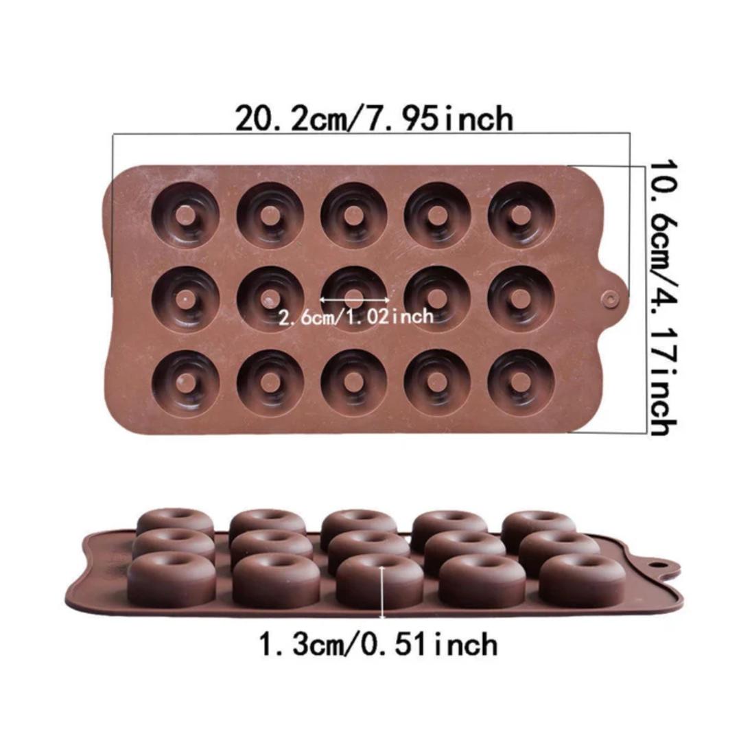 Bakewareind Mini Donut Silicone Chococlate Mould,  15 Cavity