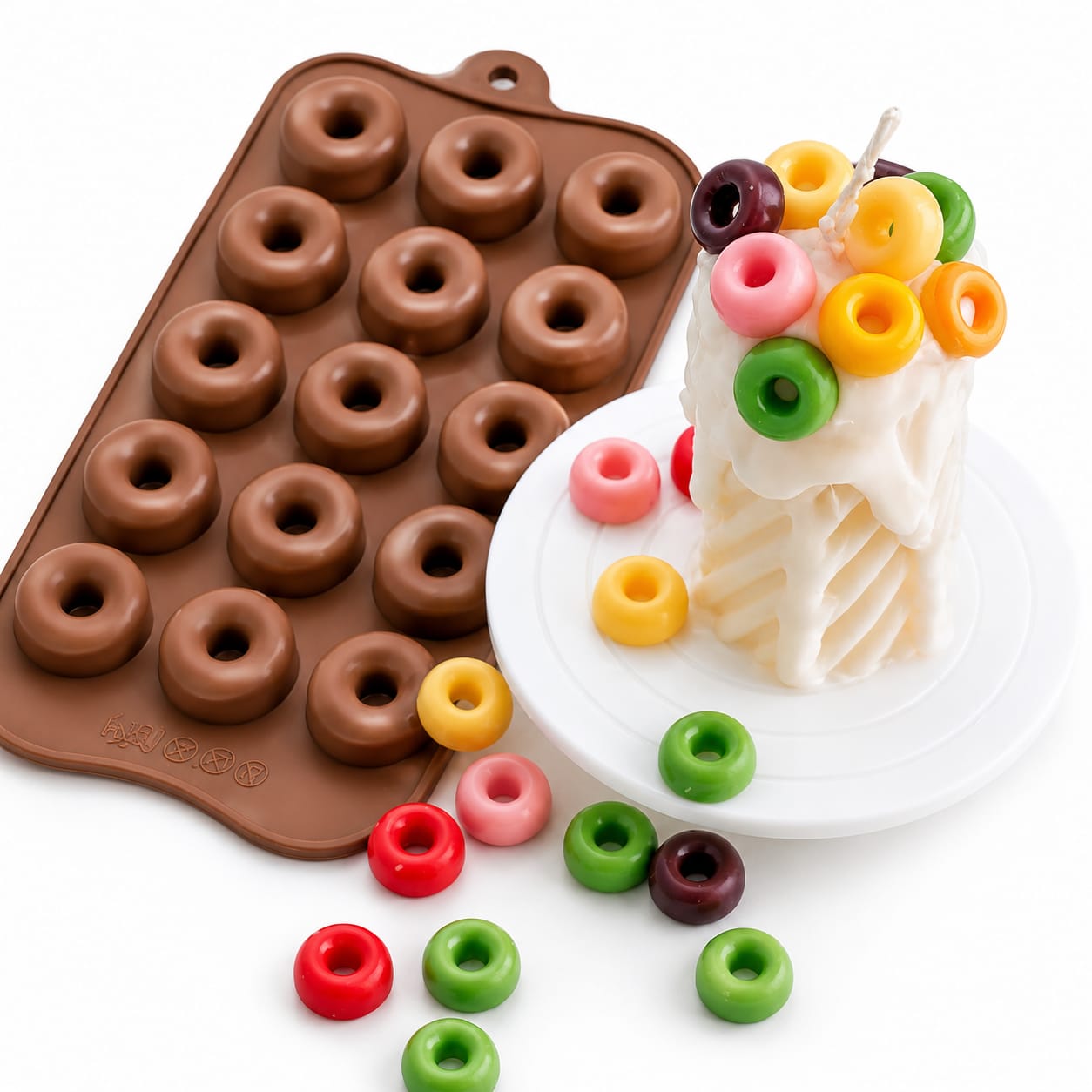 Bakewareind Mini Donut Silicone Chococlate Mould,  15 Cavity