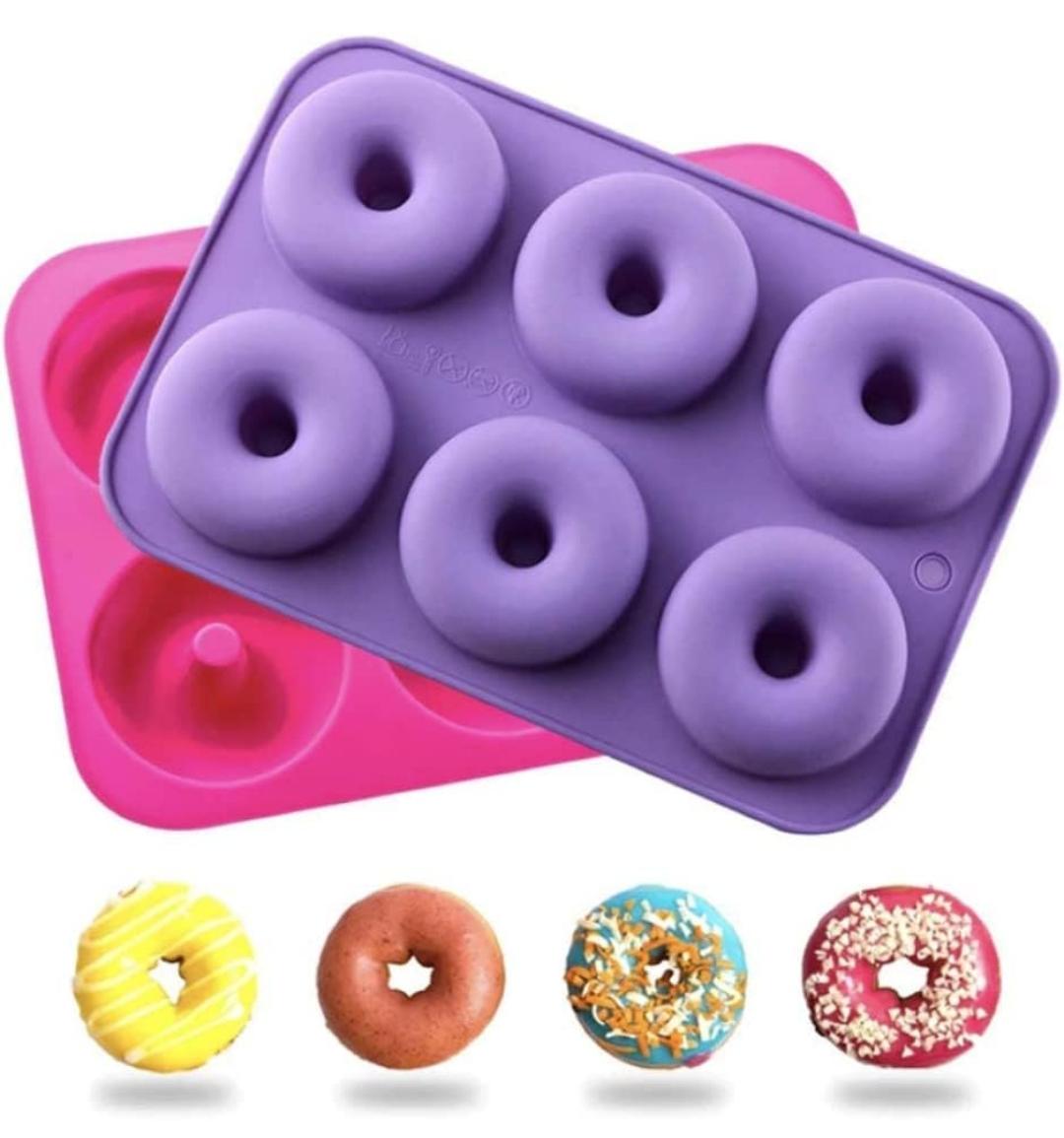 Bakewareind Donut Silicone Chococlate Mould, 6 Cavity