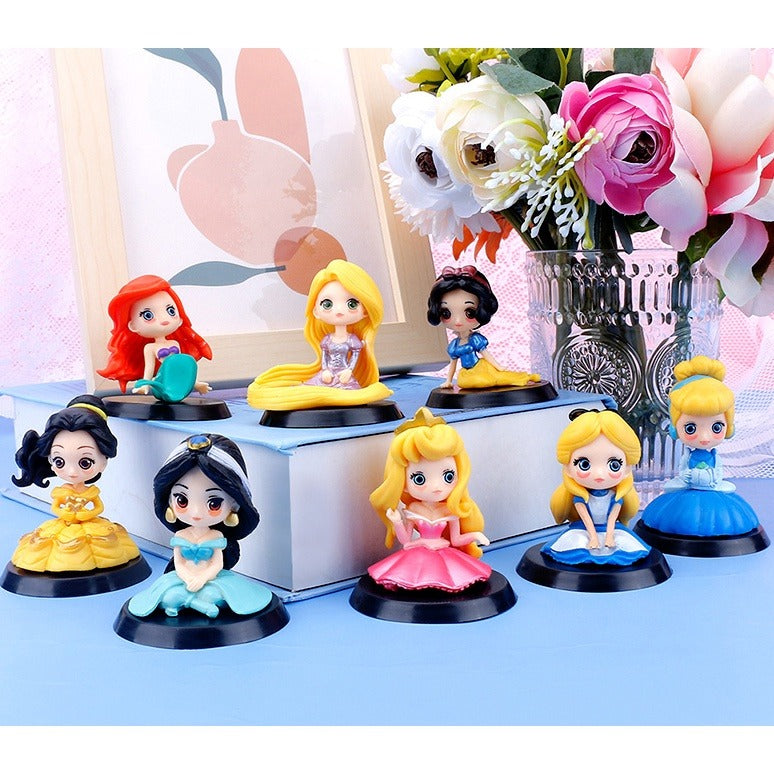 Bakewareind Disney Princess Doll Cake Toy Topper, 8pcs