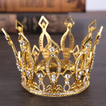 Bakewareind Golden Crystal Crown Tiara Cake Topper