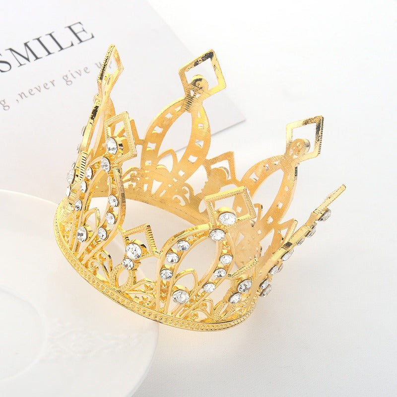 Bakewareind Golden Crystal Crown Tiara Cake Topper