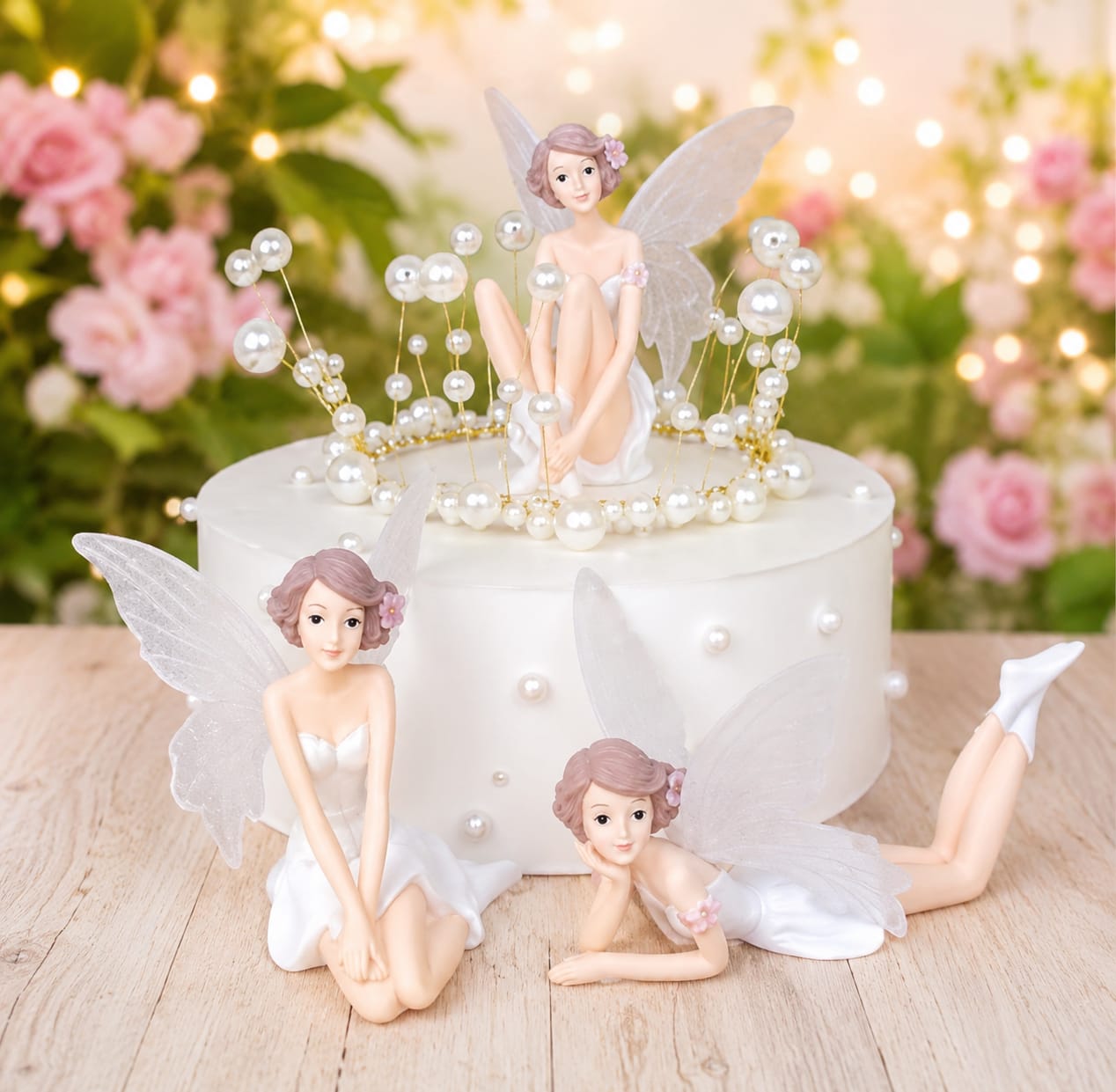 Bakewareind Angel Fairy Doll  Cake Topper, 3 Pcs