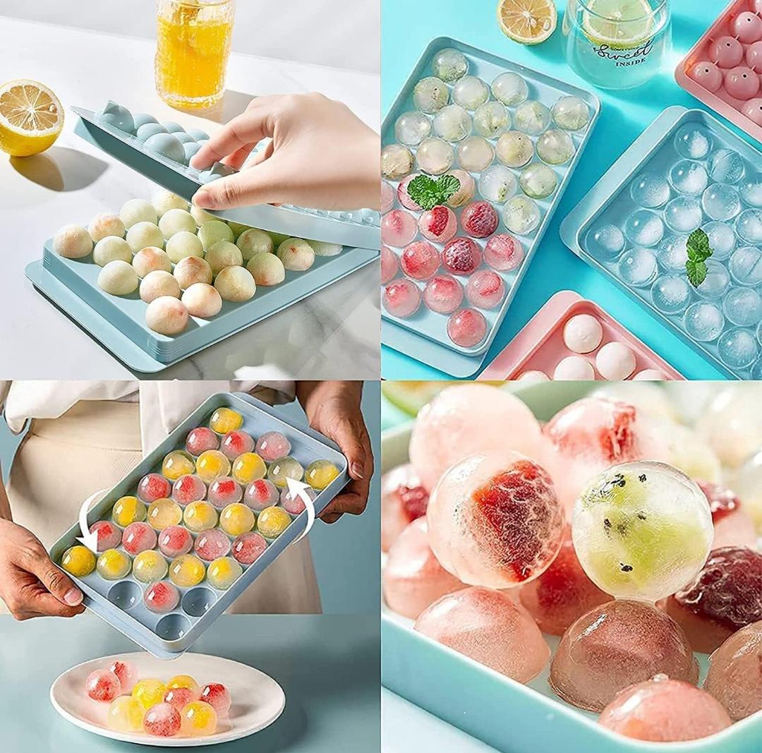 Bakewareind Mini Sphere Ice Cube Plastic Mould, 33 Cavity