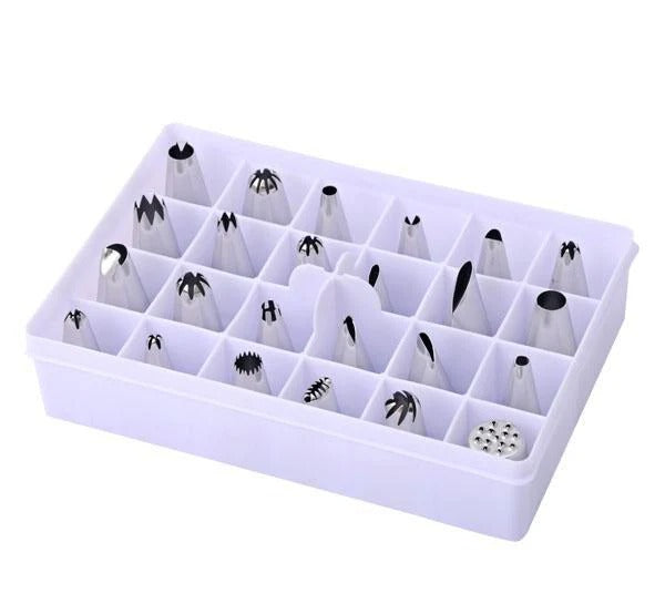 Bakewareind 24 PCS Stainless Steel Cake Icing Nozzle Set