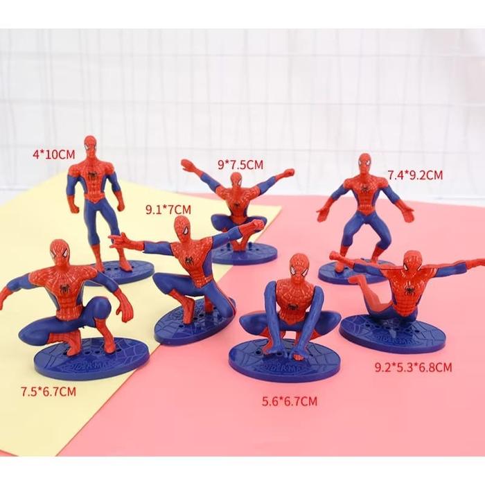Bakewareind Spiderman Superhero Toy Cake Topper, 7pcs