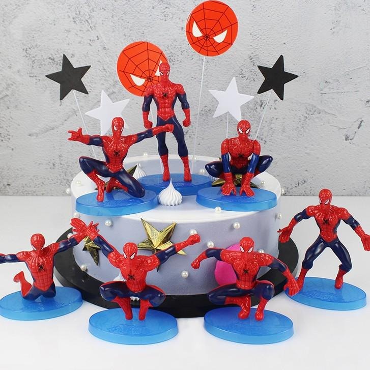 Bakewareind Spiderman Superhero Toy Cake Topper, 7pcs