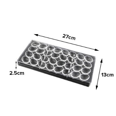 Bakewareind Oval Polycarbonate Chocolate Mould, 32 cavity