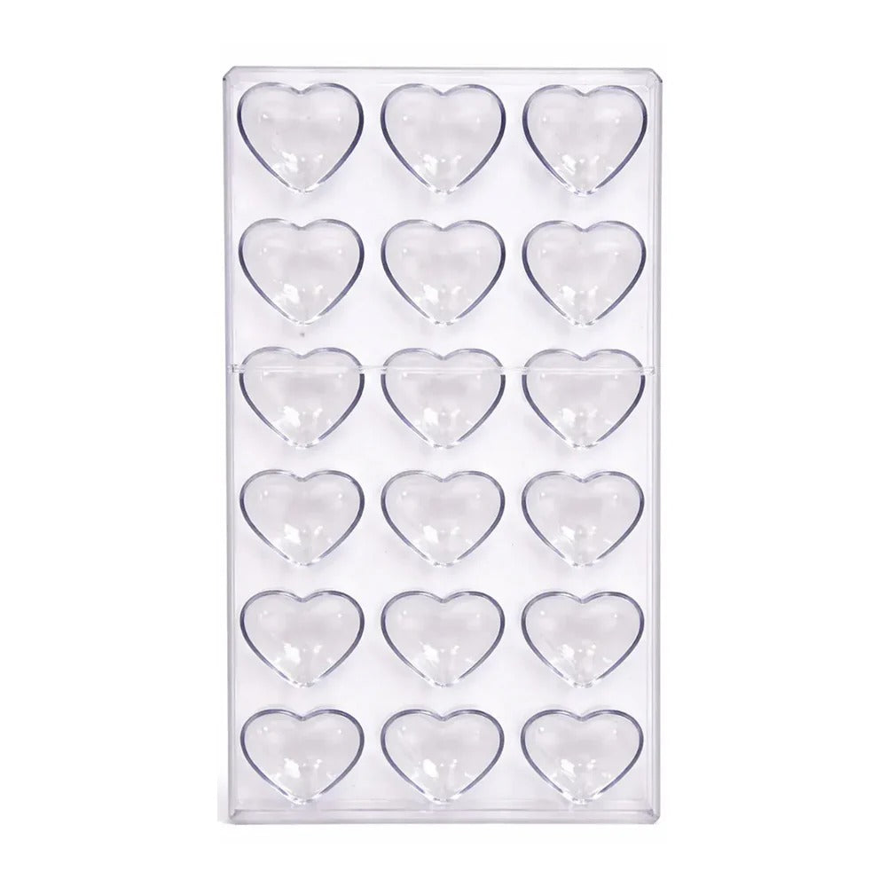 Bakewareind Heart Polycarboante Chocolate Mould, 21 cavity