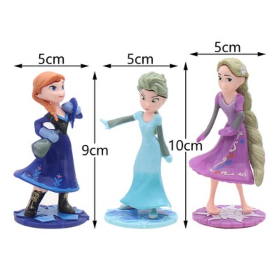 Bakewareind Princess Elsa Anna Rapunzel Toy Cake Topper, 3Pcs