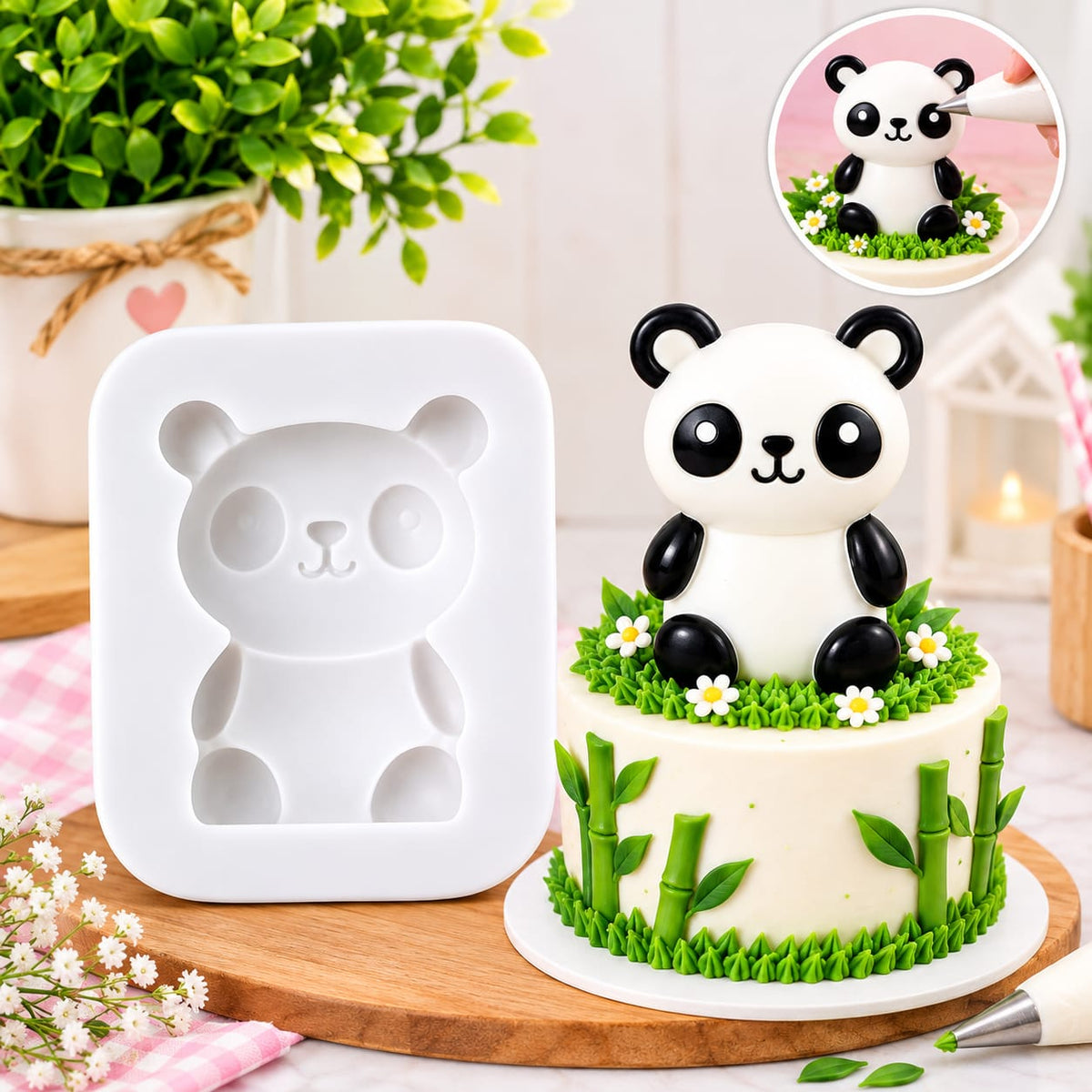Bakewareind 3D Panda Fondant Silicone Mould
